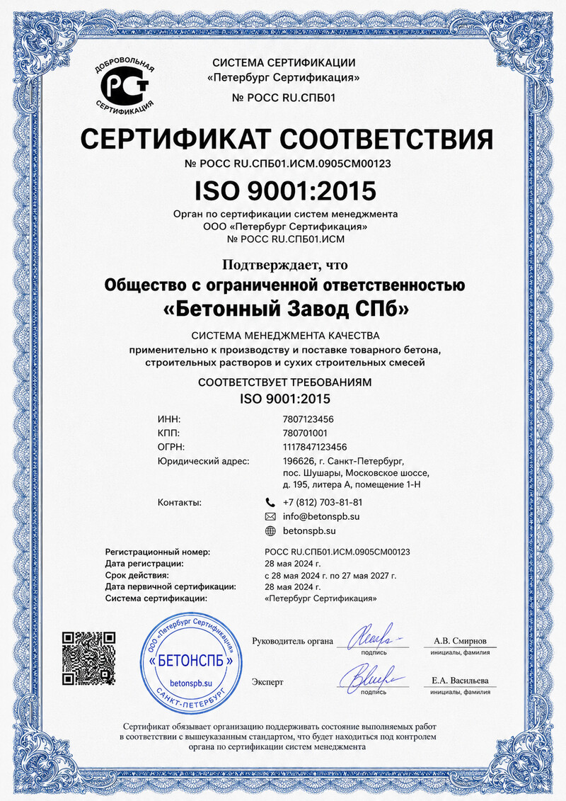 Сертификат ISO 9001:2015 — система менеджмента качества